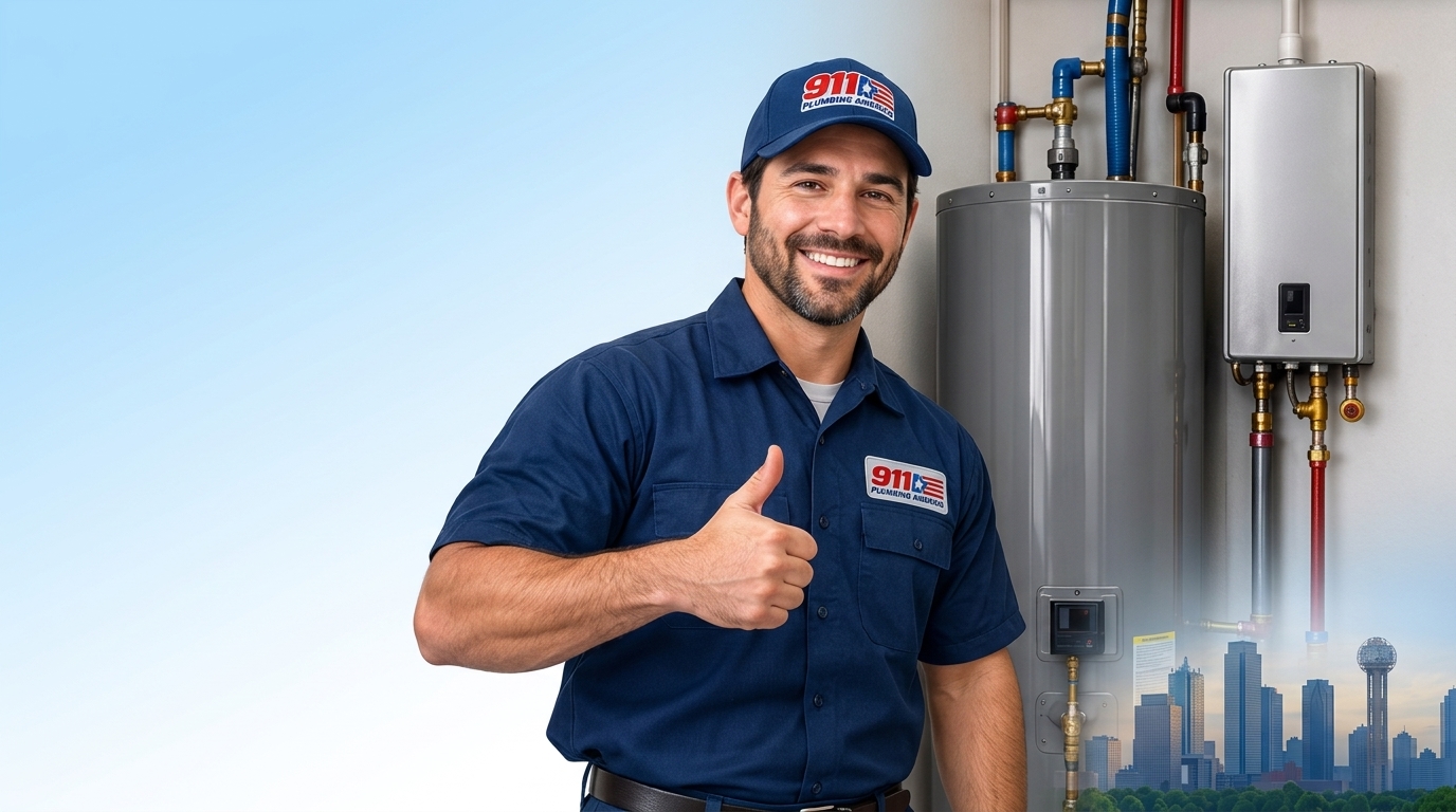 911 Plumbing America Plumber with Water Heater
